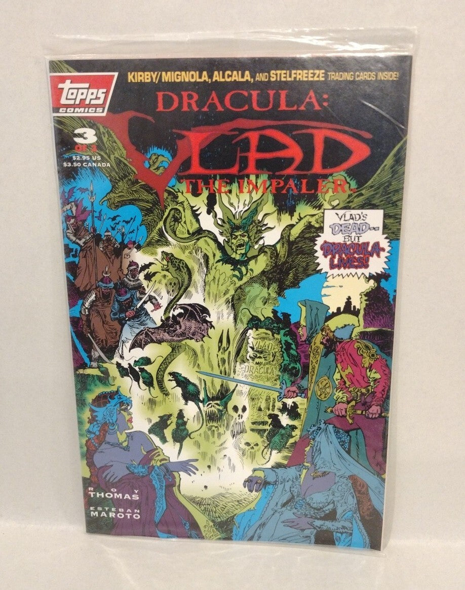 DRACULA Vlad The Impaler #3 (1993) Topps Comic Bagged w Cards Esteban Maroto