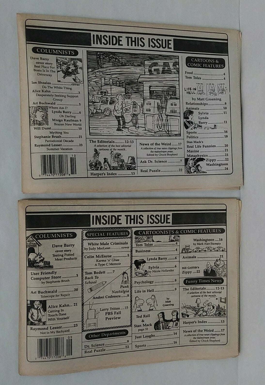 Funny Times Humor Review Lot Of 5 1989-90 Comic Strips Simpsons Life In Hell HTF