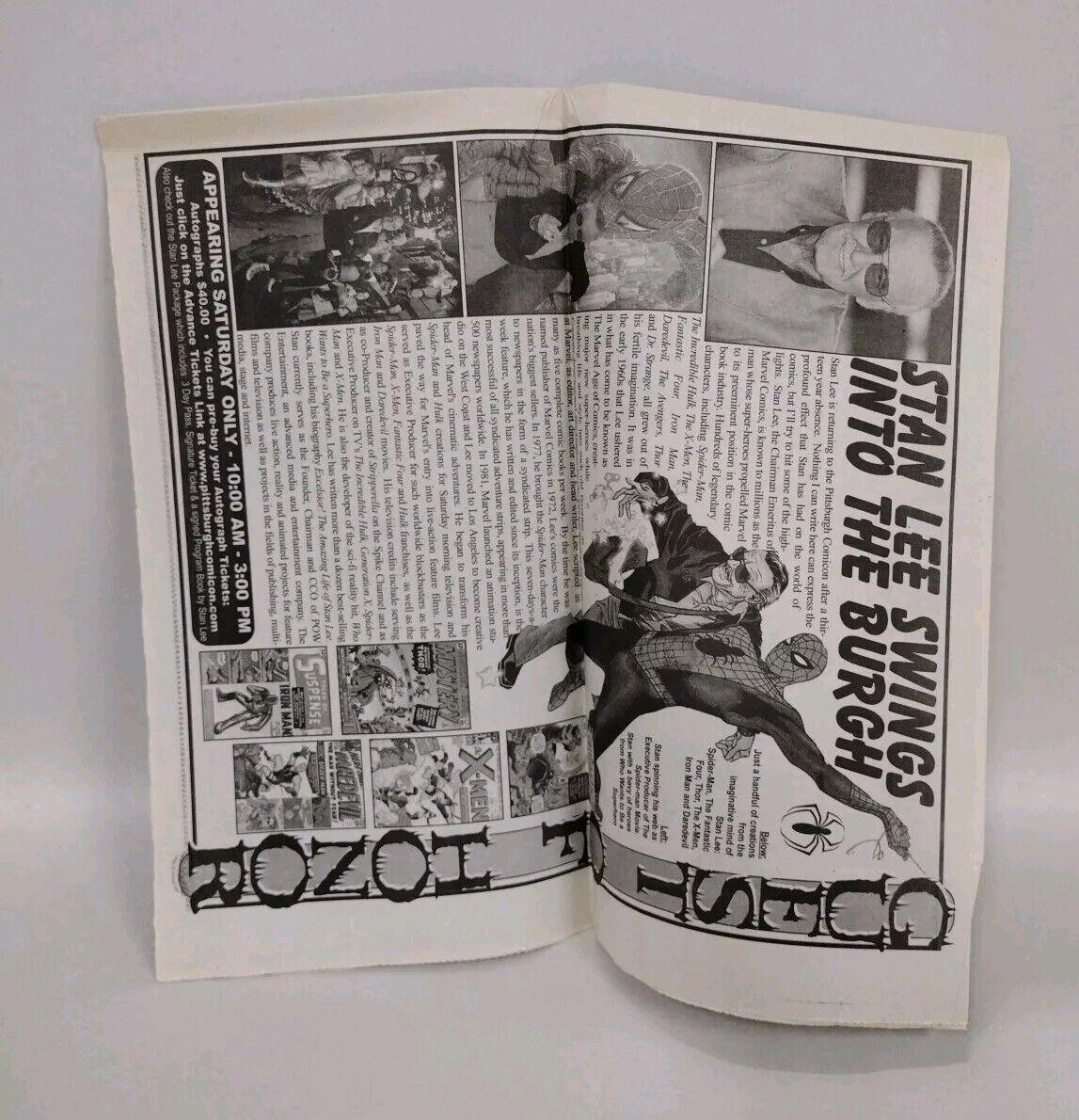 Pittsburgh Comic Con (2009) Newspaper Mailer Signed Tim Vigil