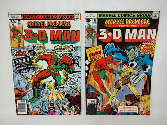 Marvel Premiere (1977) #35 & 36 1st & 2nd Appearance Of 3-D Man Skulls