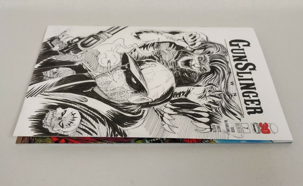 Gunslinger Spawn #7 (2022) Image Comic Blank Cover Variant W Original DCastr Art