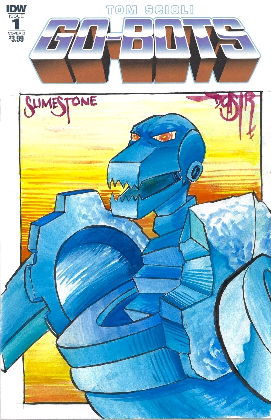 Go Bots 1 (2018) IDW Sketch Cover Comic Variant W Original Slimestone DCastr Art