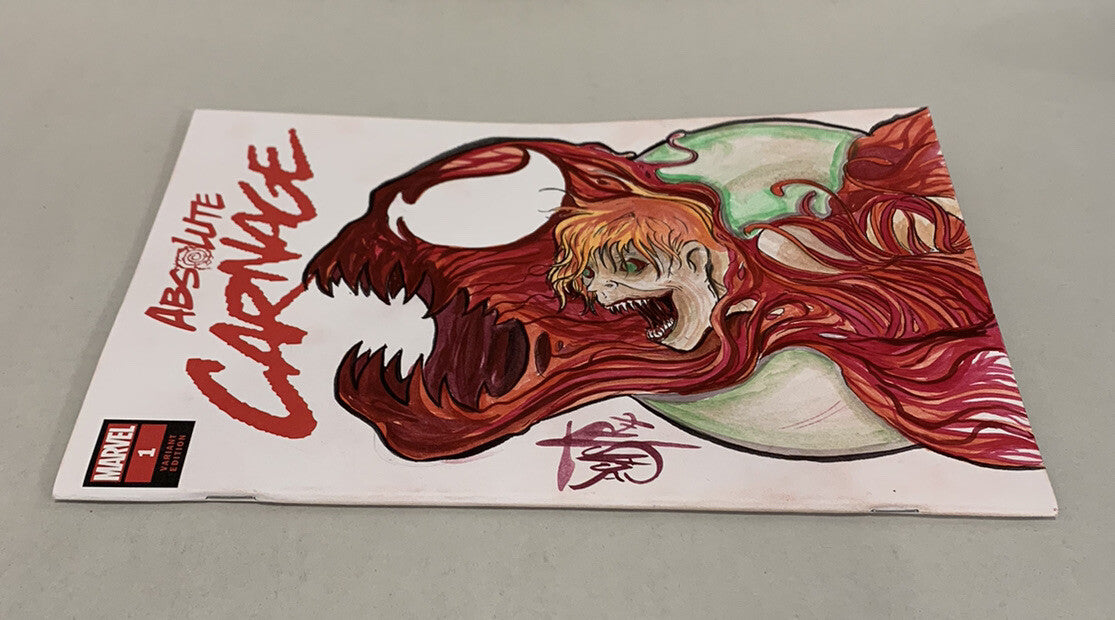 ABSOLUTE CARNAGE #1 Blank Sketch Variant Cover Comic W Original Art
