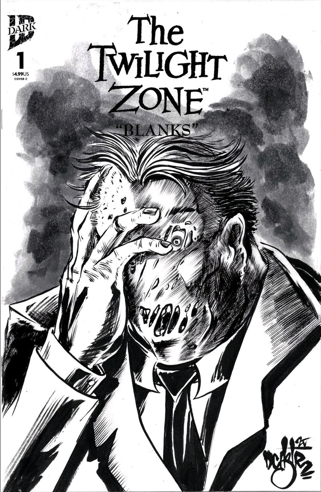 Twilight Zone #1 (2025) IDW Sketch Cover Variant Comic W Original Dave Castr Art