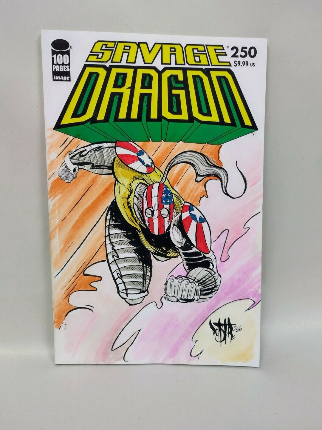 Savage Dragon #250 Blank Cover Variant Comic W Original Art ARG COA 287