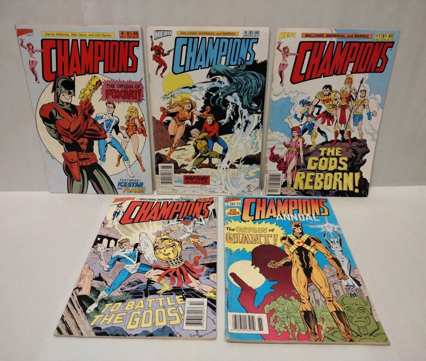 Champions Vol 2 (1988) Hero Comic Lot 8 9 11 12 Annual 1 Marrinan Mallonee