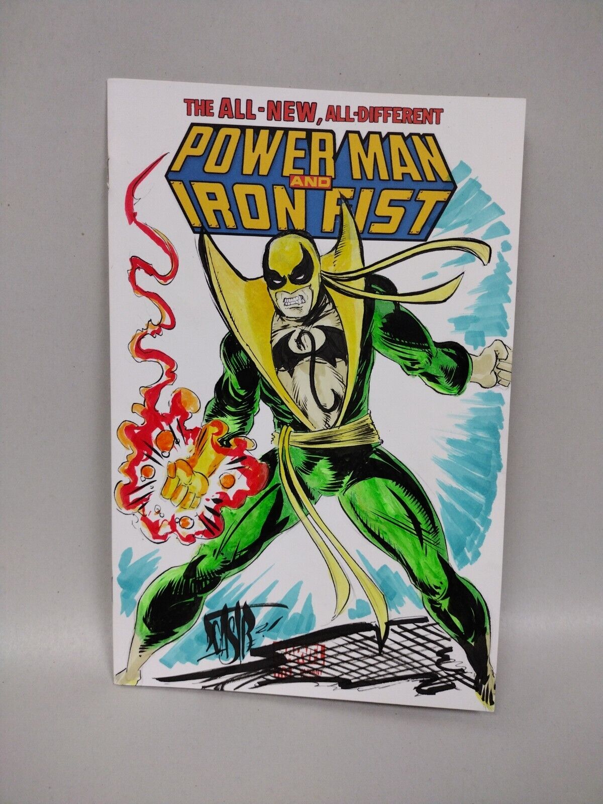 Power Man and Iron Fist #1 Blank Cover Comic w Original Art Dcastr w ARG COA # 