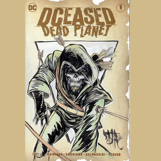 Dceased Dead Planet #1, 2020 Blank Cover Comic w Original Art GREEN ARROW DCastr