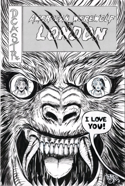 American Werewolf In London #3 (2025) Faux Comic Cover Original + Color DCastr