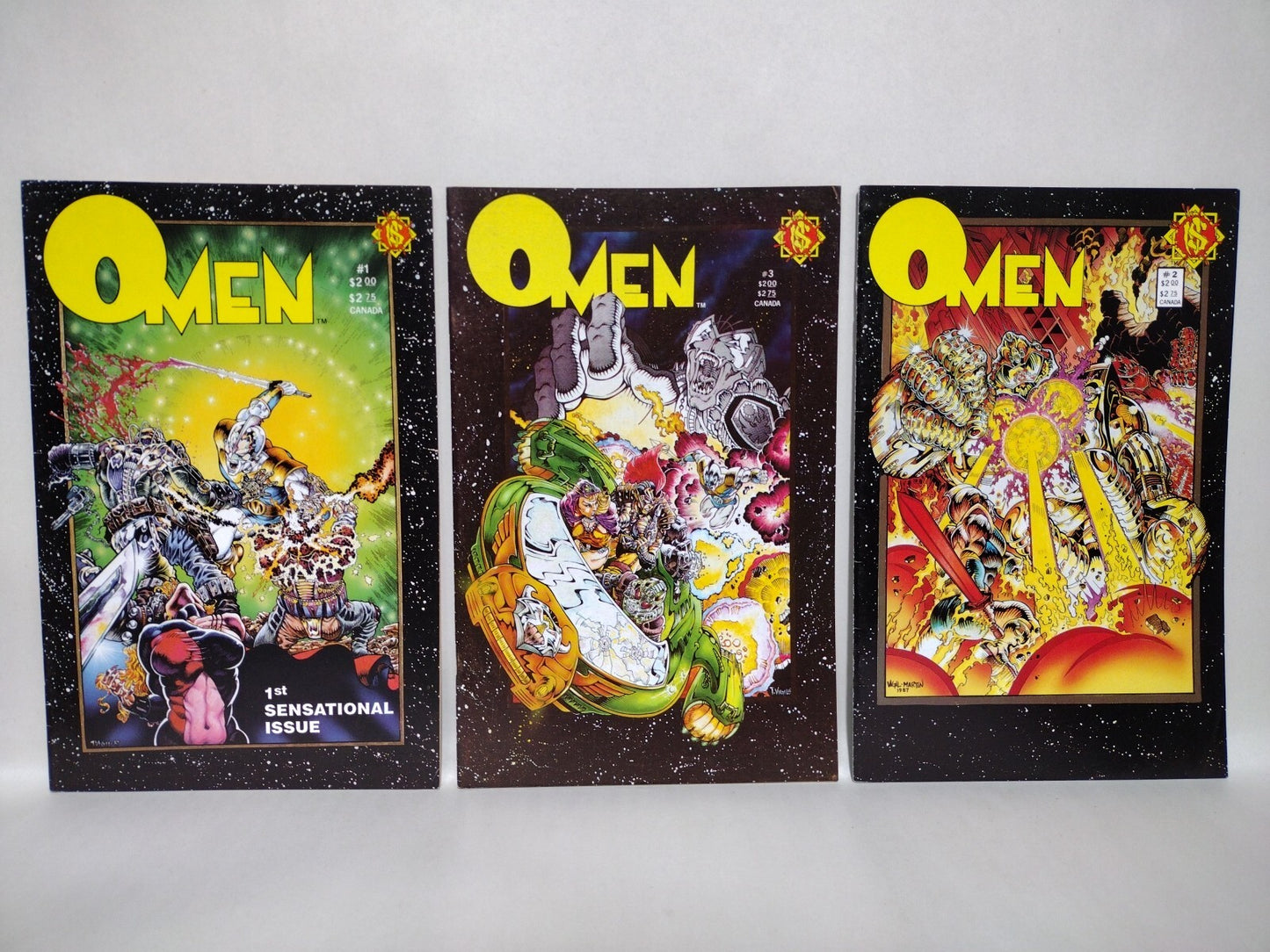 Omen (1989) Complete Northstar Comic Set #1 2 3 Tim Vigil David Quinn Sci-Fi