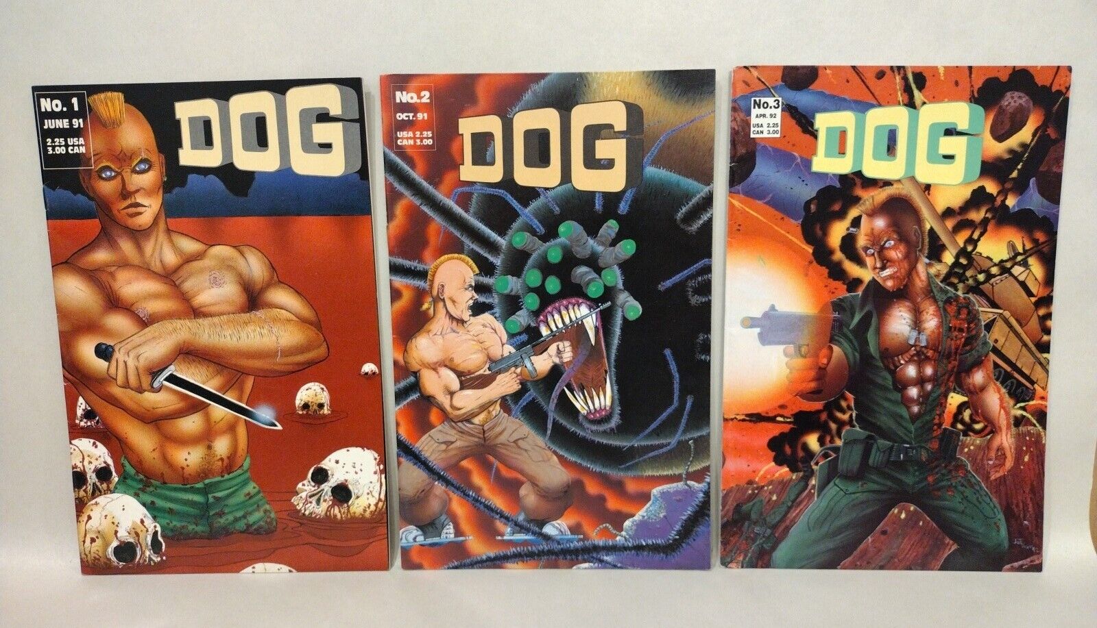 Dog #1 2 3 (1991) Complete Rebel Studios Comic Set Joe Vigil Outlaw