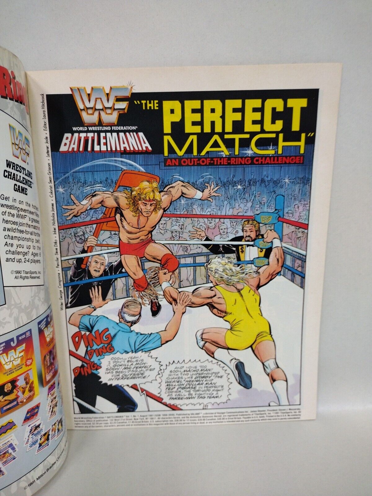 WWF Battle Mania (1991) Valiant Comic Magazine Lot Set #1 &2 W Poster Inserts