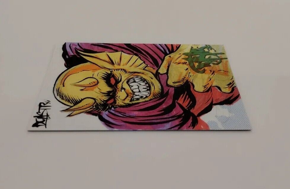 DCastr Iron Claw Series Personal Sketch Card Original 1/1 Art W The Demon Holder