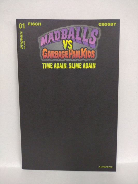 Madballs vs Garbage Pail Kids Slime Again #1 (2023) Dynamite Black Blank Variant