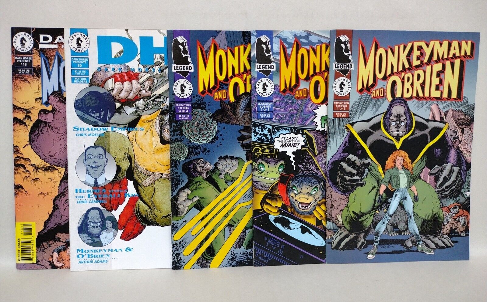 Monkeyman And O'Brien (1993) Comic Lot Set 1 2 3 DHP 80 118 1st App Arthur Adams