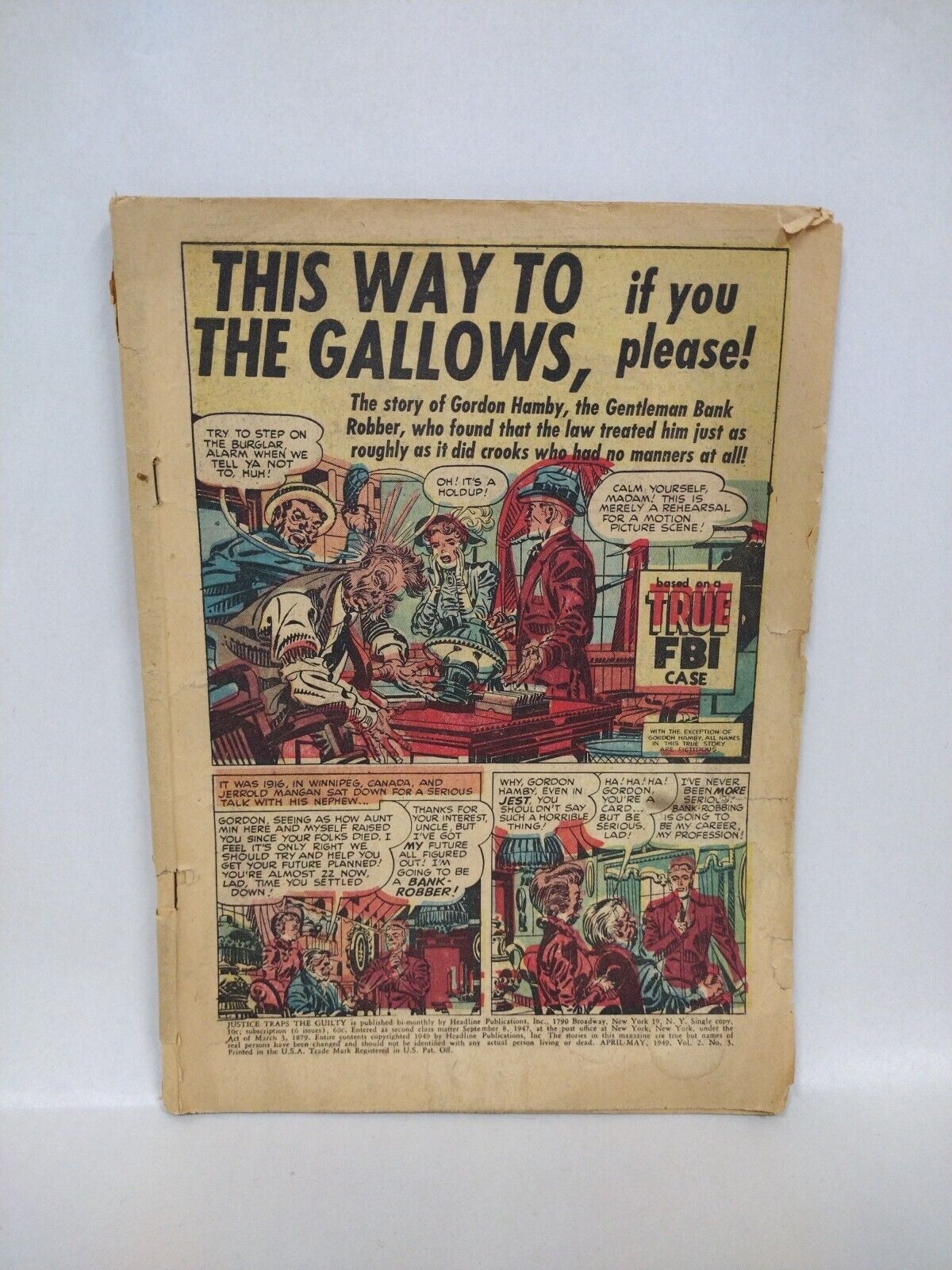 Coveress Golden Age Crime Comic Detective Headline Justice Traps The Guilty 