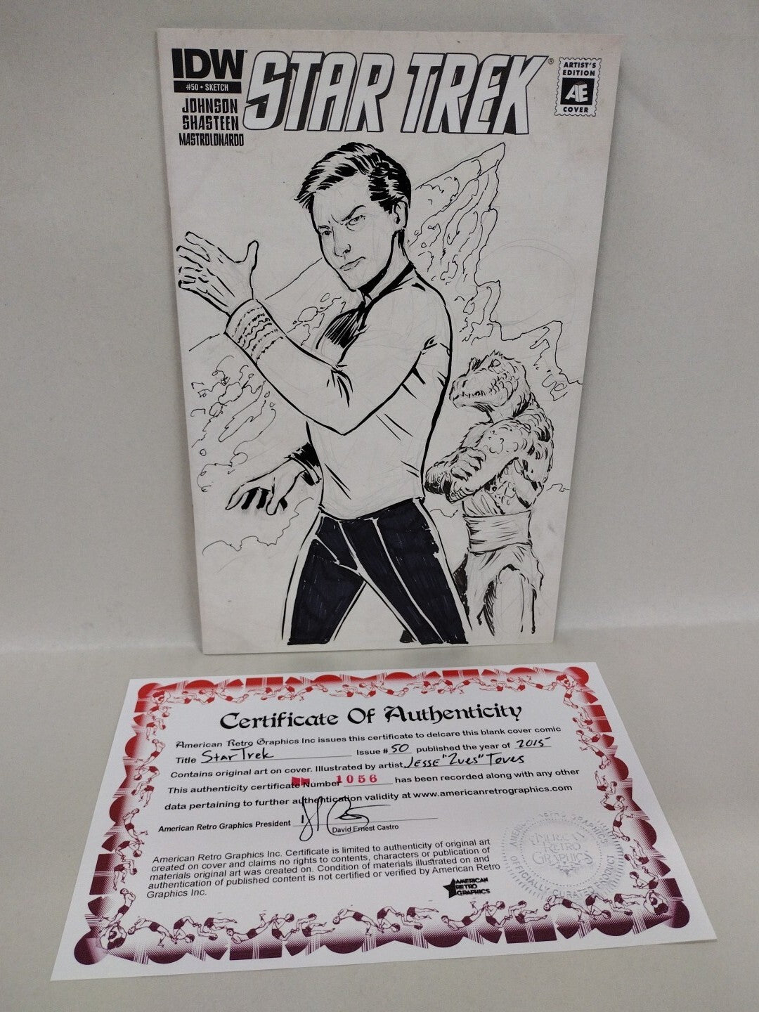 Star Trek 50 (2015) IDW Sketch Variant Cover W Original Sulu Zorn Art Zues Toves