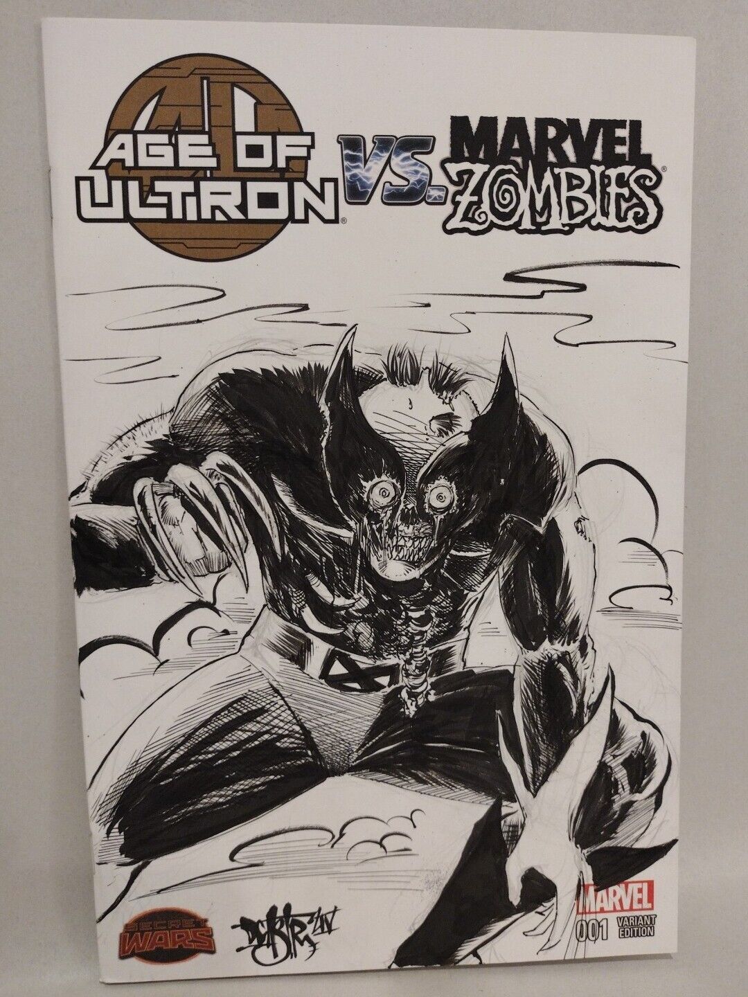 Age of Ultron vs Marvel Zombies #1 Sketch Cover Variant w Original Wolverine Art
