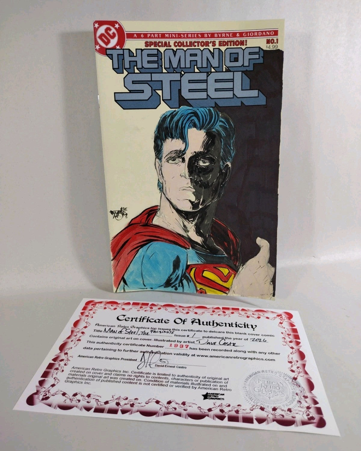 Man Of Steel 1 DC Comic 2026 Facsimile Ed Sketch Cvr Var W Original DCastr Art
