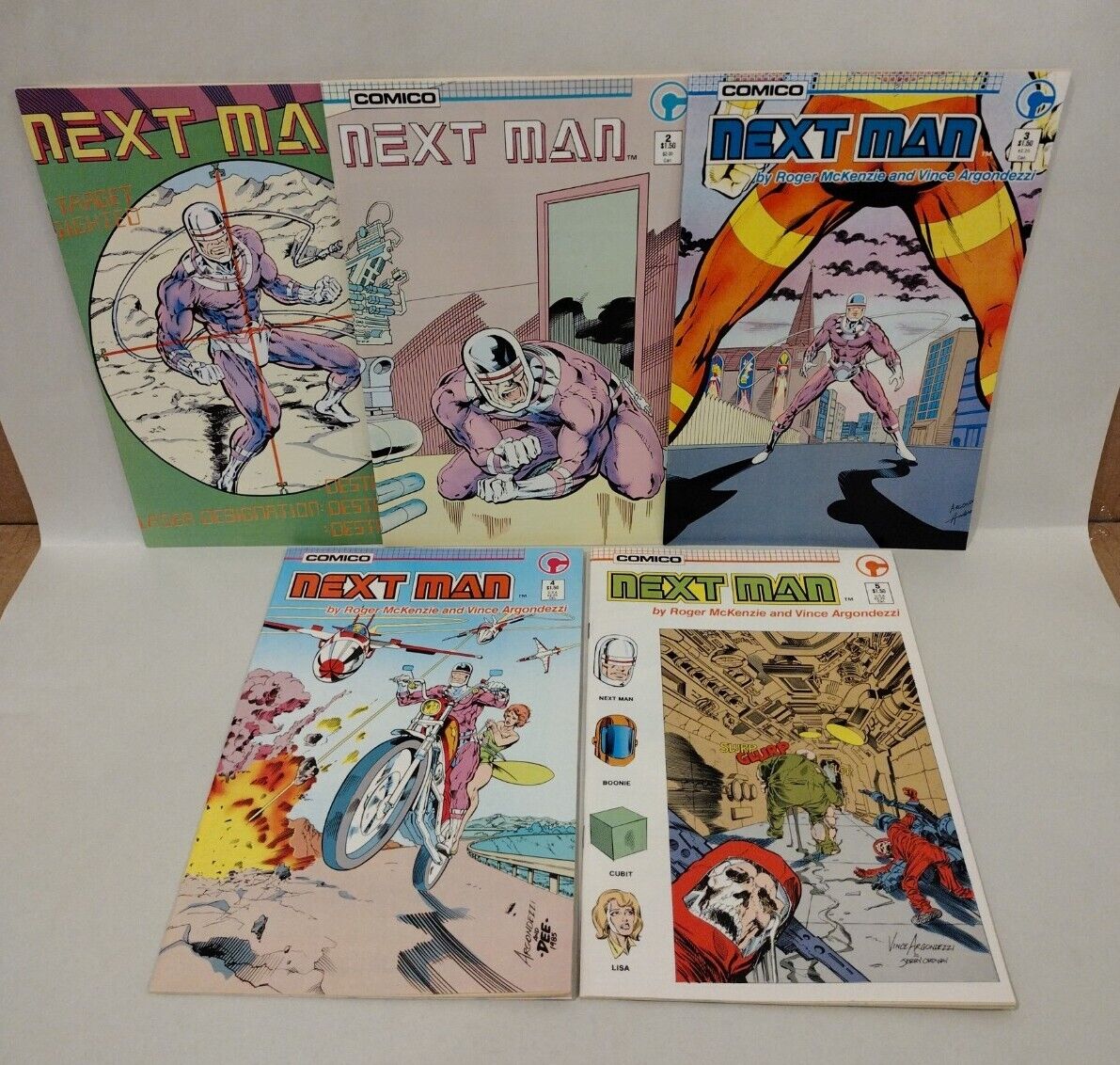 Next Man (1985) Comico Complete Set 1 2 3 4 5 1st Appearance Superhuman Cyborg