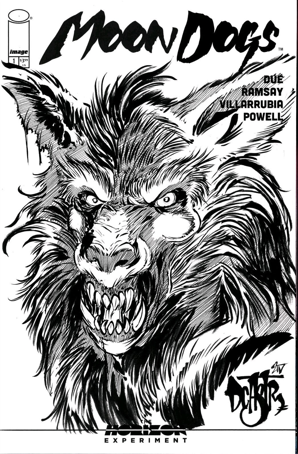 Moon Dogs 1 Horizon Experiment Image Comic Sketch Variant W Original DCastr Art