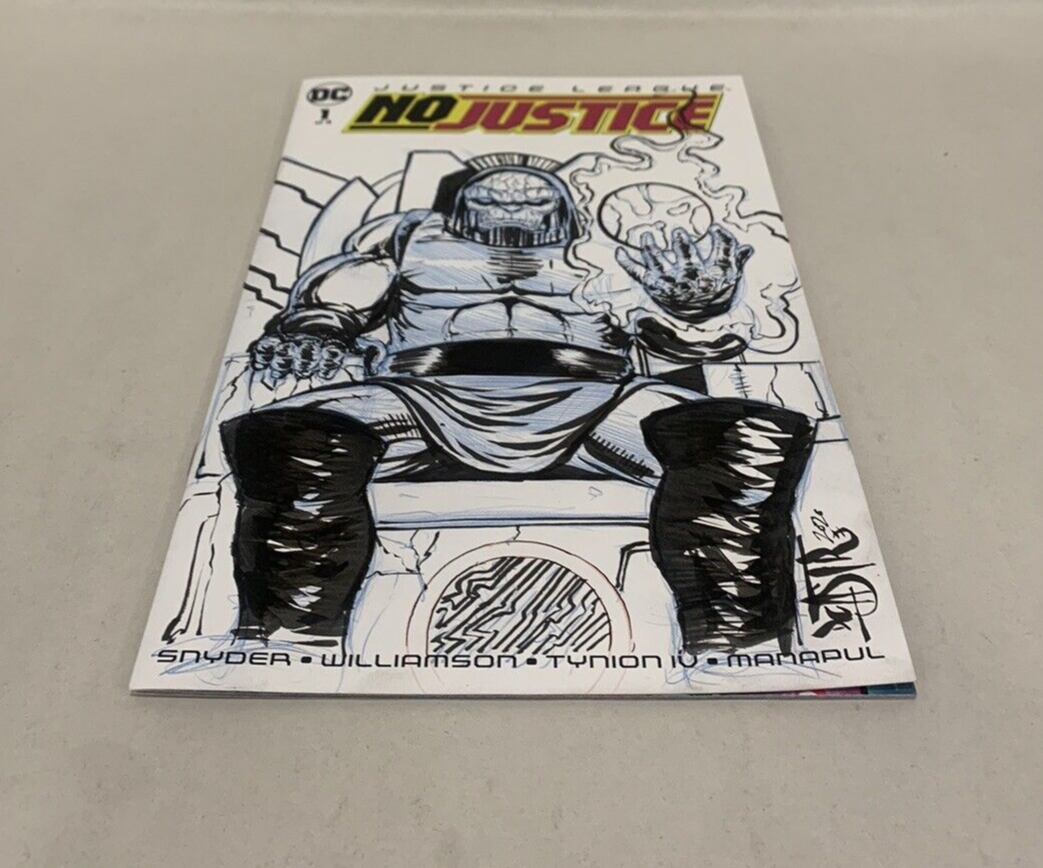 JUSTICE LEAGUE NO JUSTICE #1 Blank Variant Cover Comic W Original Art Dave Castr