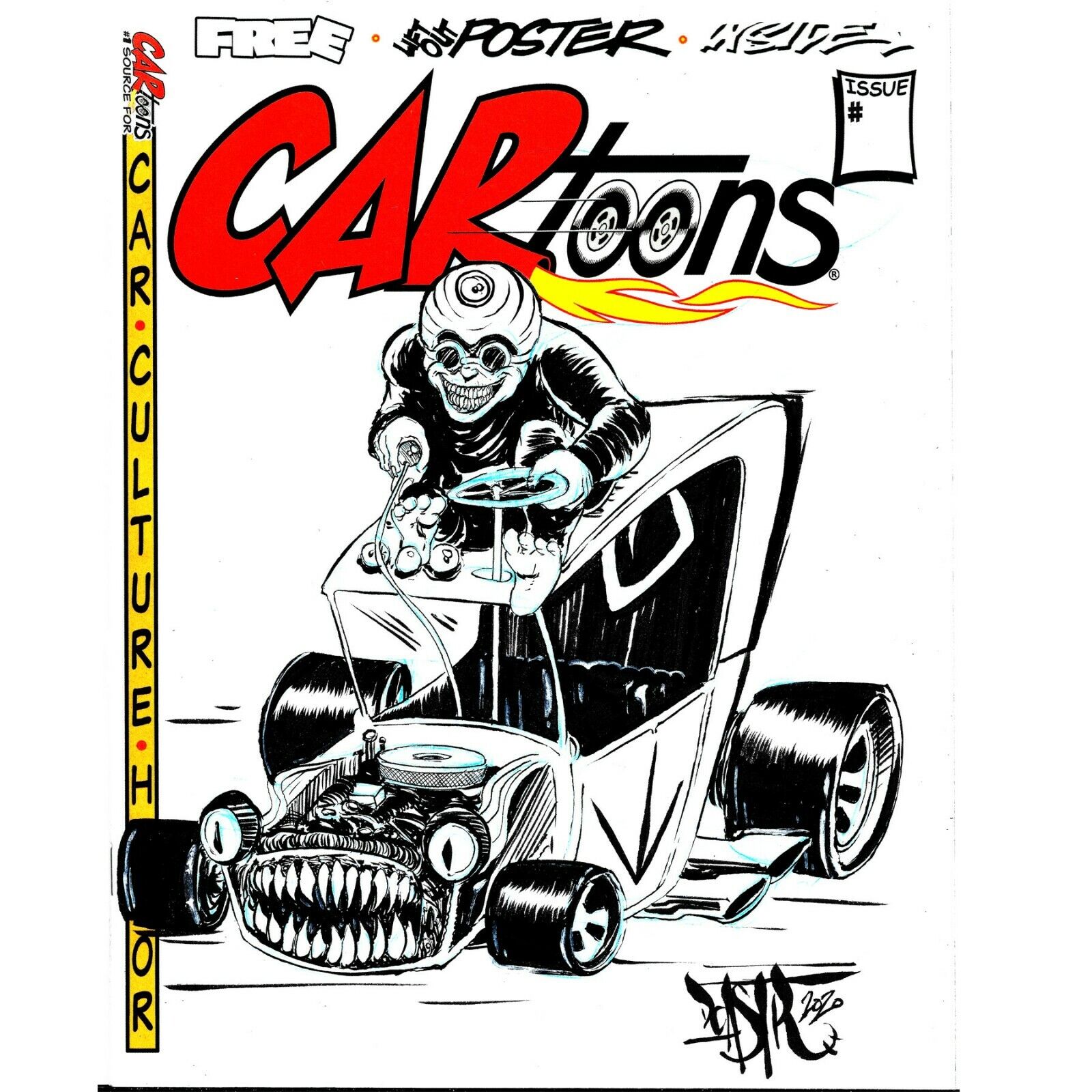 CAR Toons #25 (2020) Blank Cover Comic w Original Dave Castr Art ARG COA 182