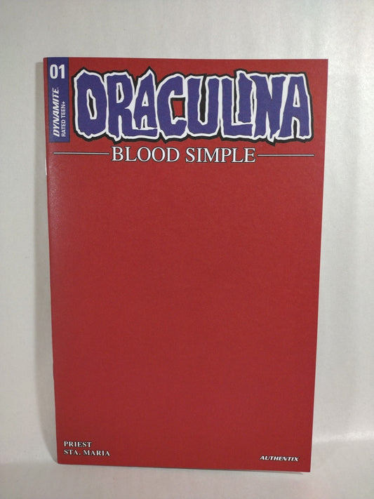 Draculina Blood Simple #1 (2023) Dynamite Red Blank Variant Cover Comic New NM