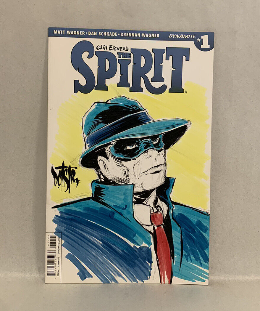 The Spirit #1 Blank Sketch Variant Cover Comic 2015 W Original Art Dave Castr