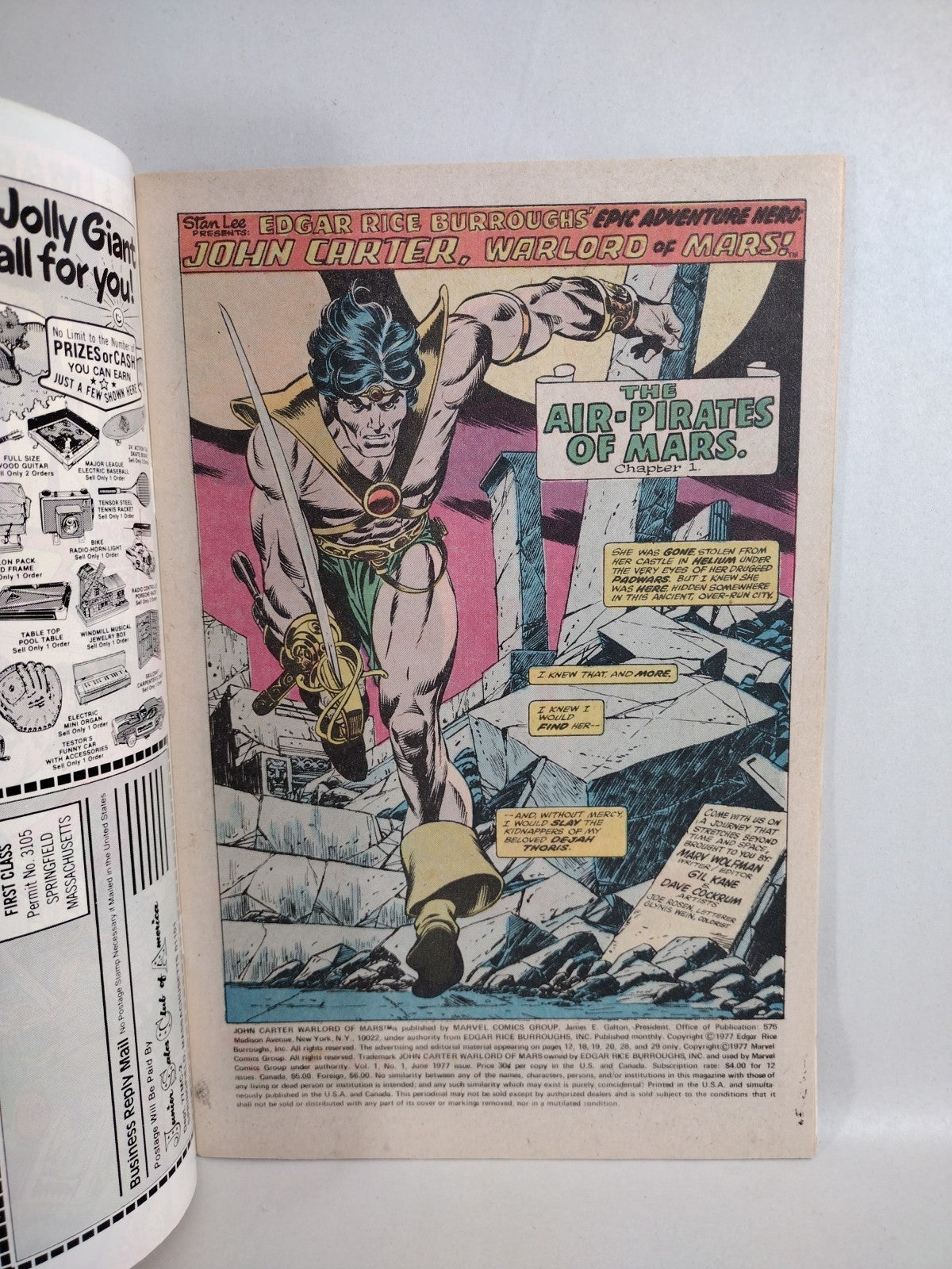 John Carter Warlord Of Mars (1977) Marvel Comic Lot #1 2 3 4 5 6 8 15 16 