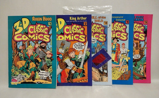 Wendy's 3-D Classic Comics (1994) Complete Set #1 2 3 4 5 W Glasses