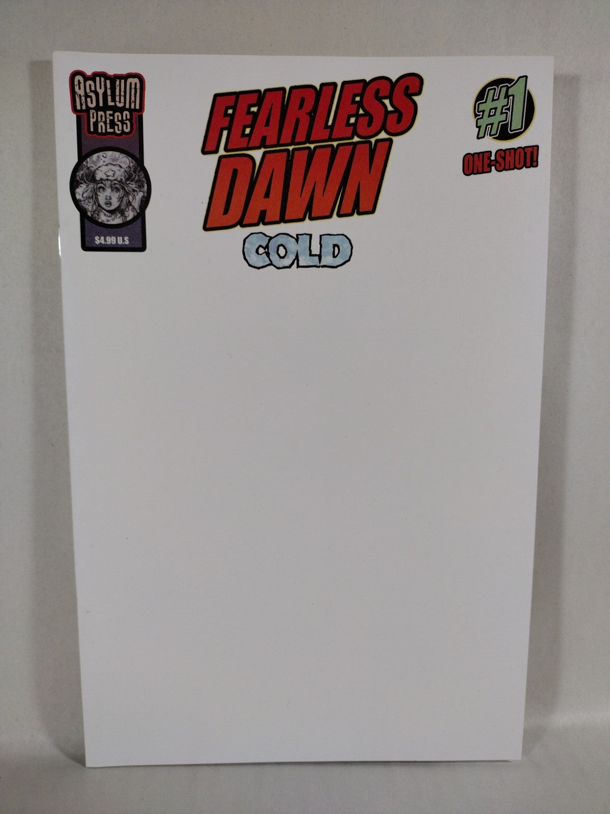 Fearless Dawn Cold #1 (2023) Asylum Press Blank Sketch Variant Cover Comic NM