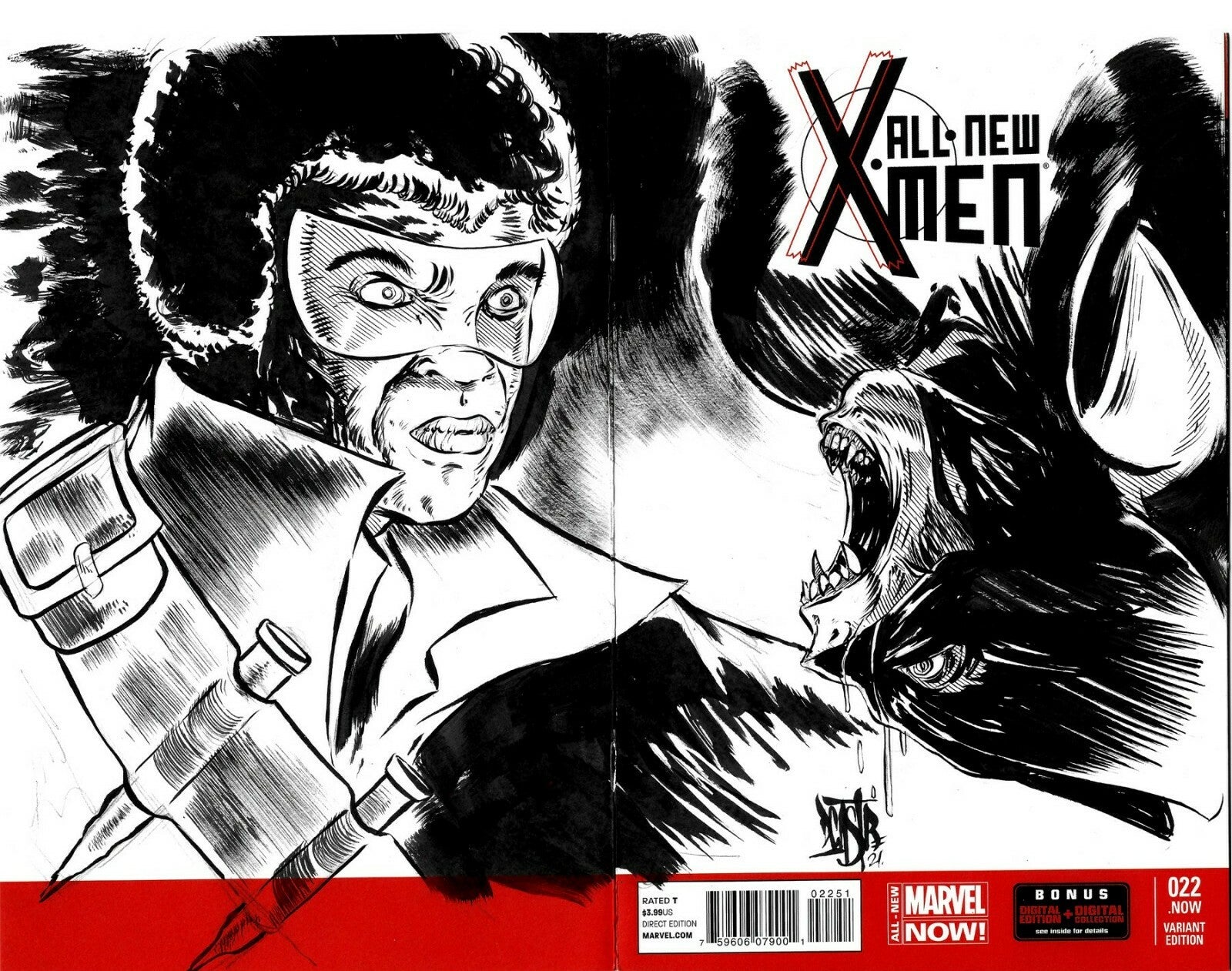 All New X-Men 22 Marvel 2014 Sketch Cover Variant Comic W Original DCastr Art