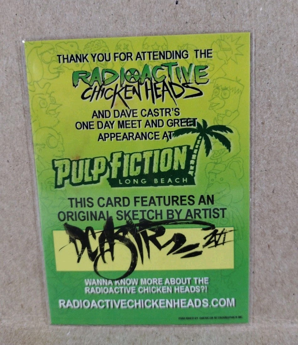 Radioactive Chicken Heads Exclusive Sketch Card W Original Pollo Diablo Art
