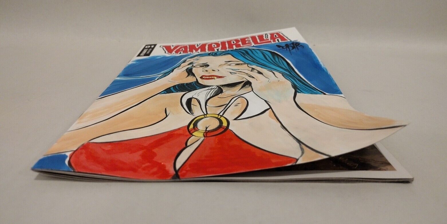 Vampirella #1 (2019) Dynamite Sketch Variant Comic W Original Dave Castr Art COA