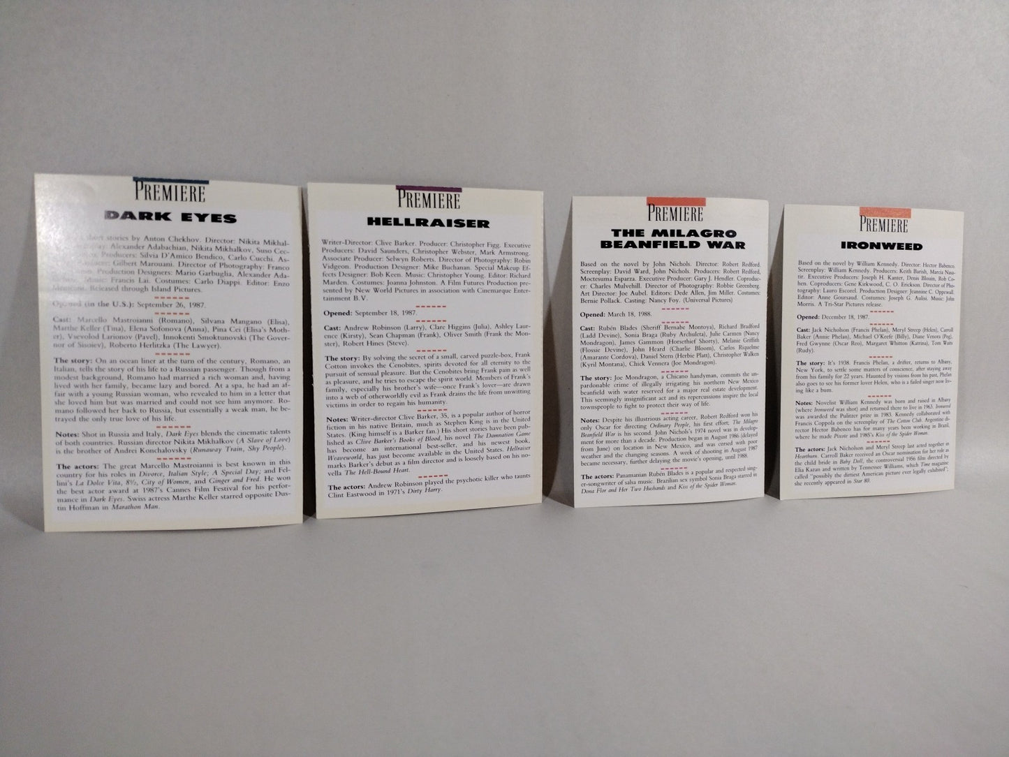 Premiere Magazine Movie Poster Card Insert Collection Lot Of 18 Hellrasier