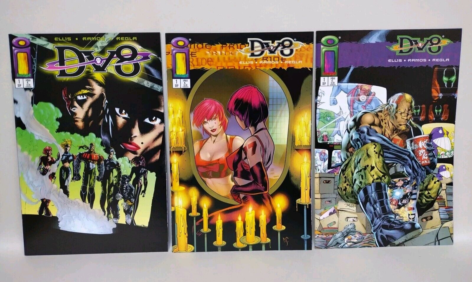 DV8 #1 (1998) Image Comic Variant Set Dave Stevens Adam Hughes Jim Lee Ramos