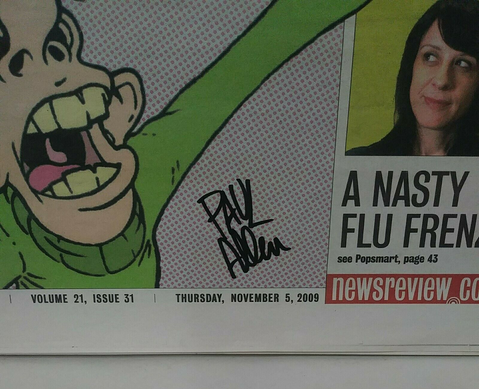 Sacramento News & Review (2009) Magazine Signed By Comic Cover Artist Paul Allen