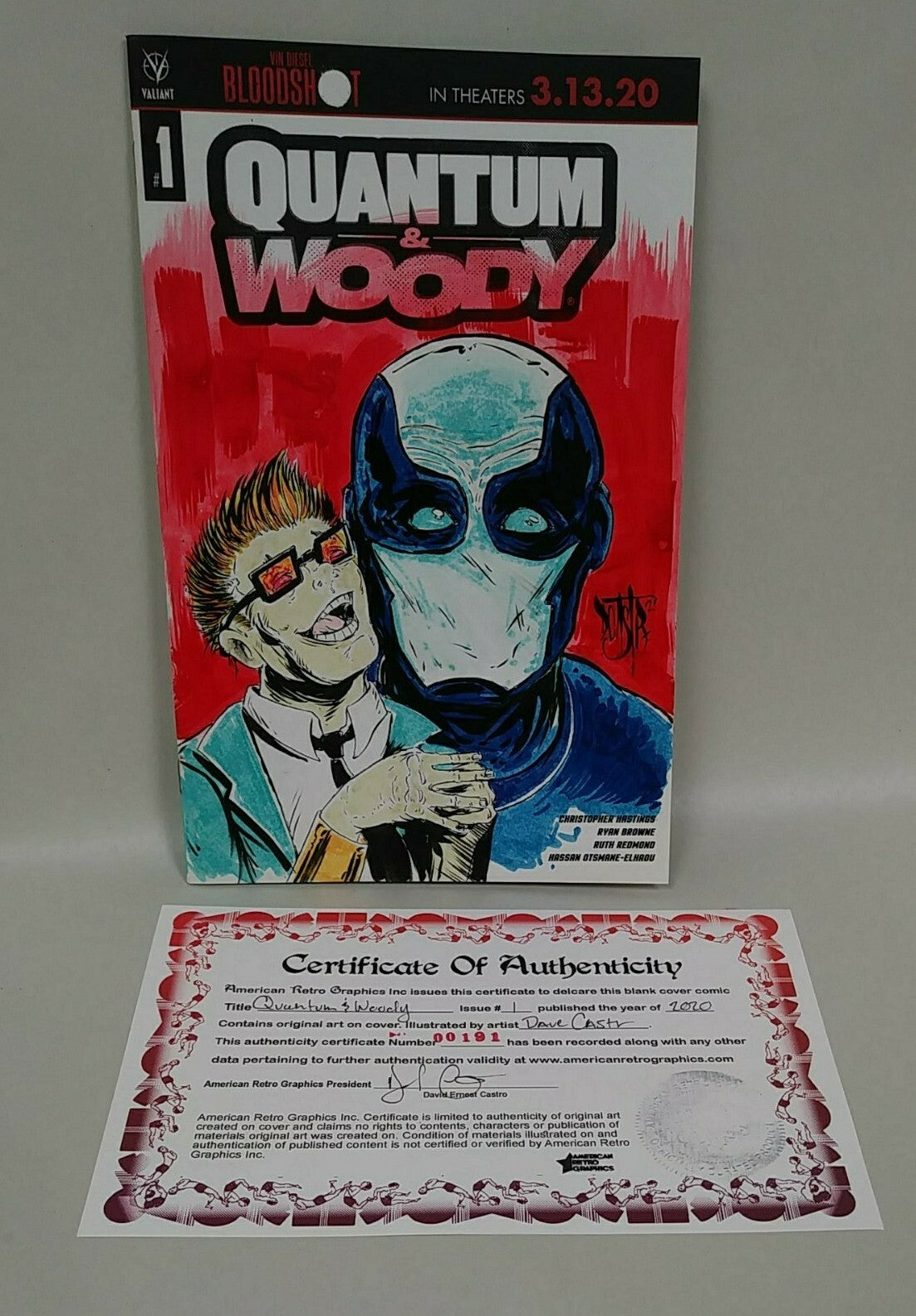 Quantum & Woody 1 Valiant 2020 Sketch Cover Variant Comic W Original DCastr Art
