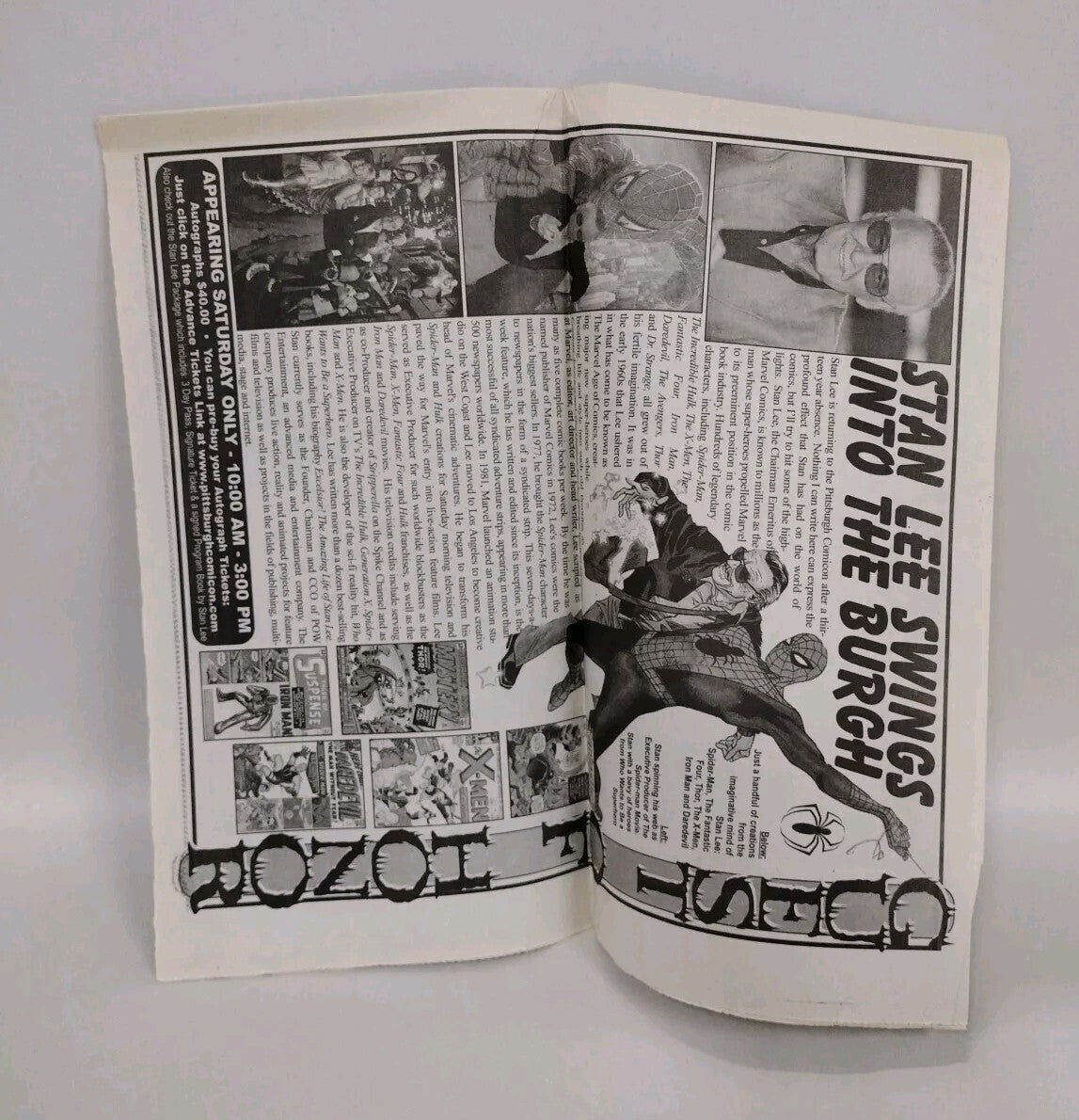 Pittsburgh Comic Con (2009) Newspaper Mailer Signed Tim Vigil