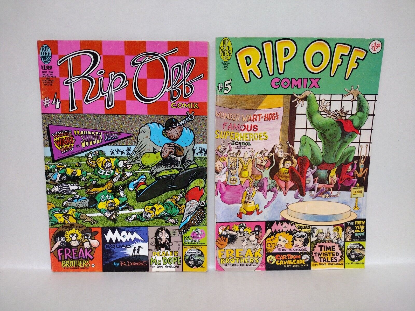 Rip Off Comix (1978) Comic Lot #4 5 Wonder Warthog Freak Bros FN