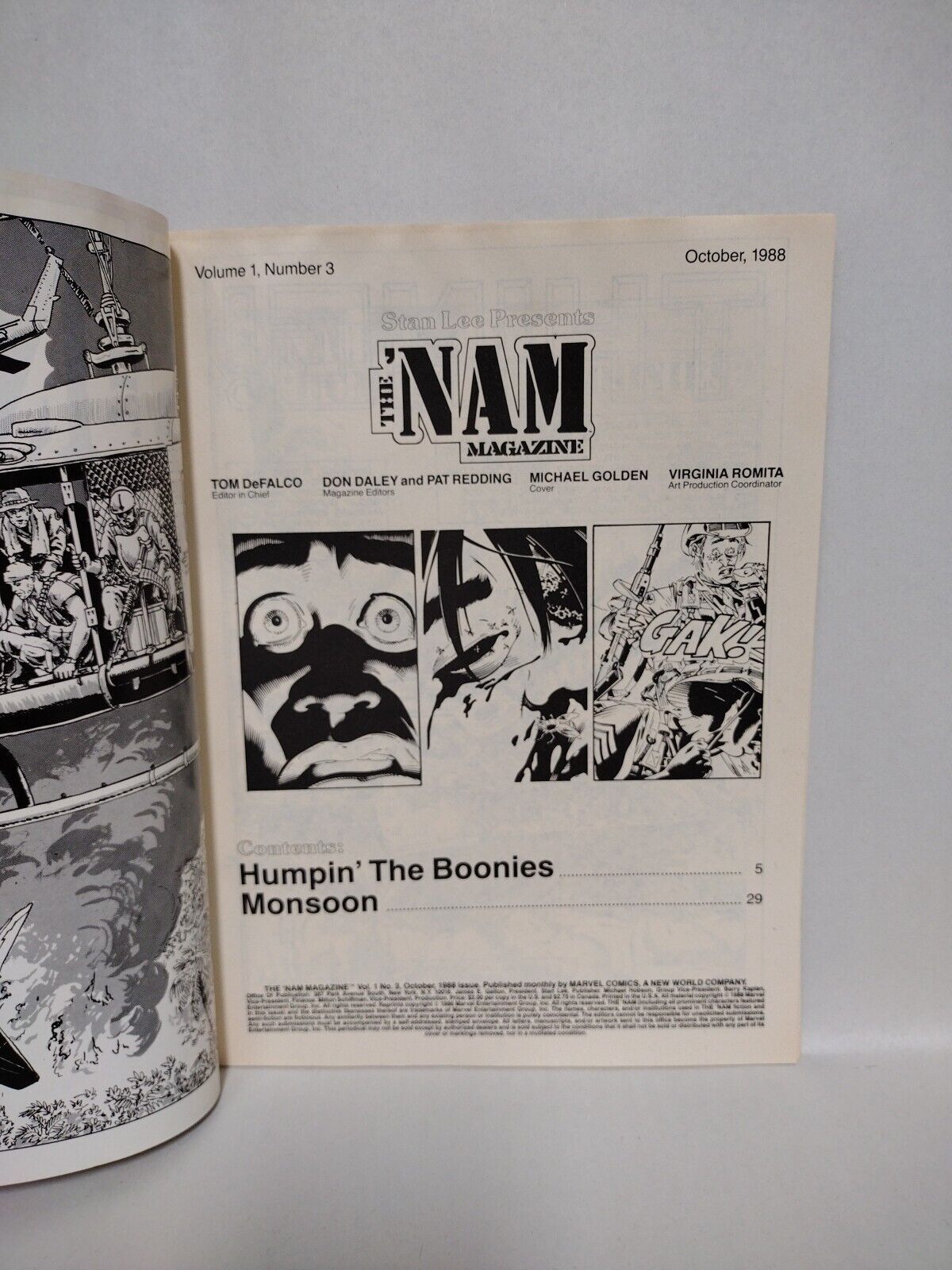 The NAM Magazine (1988) Marvel Comic Lot Set #1 2 3 4 5 Michael Golden FN