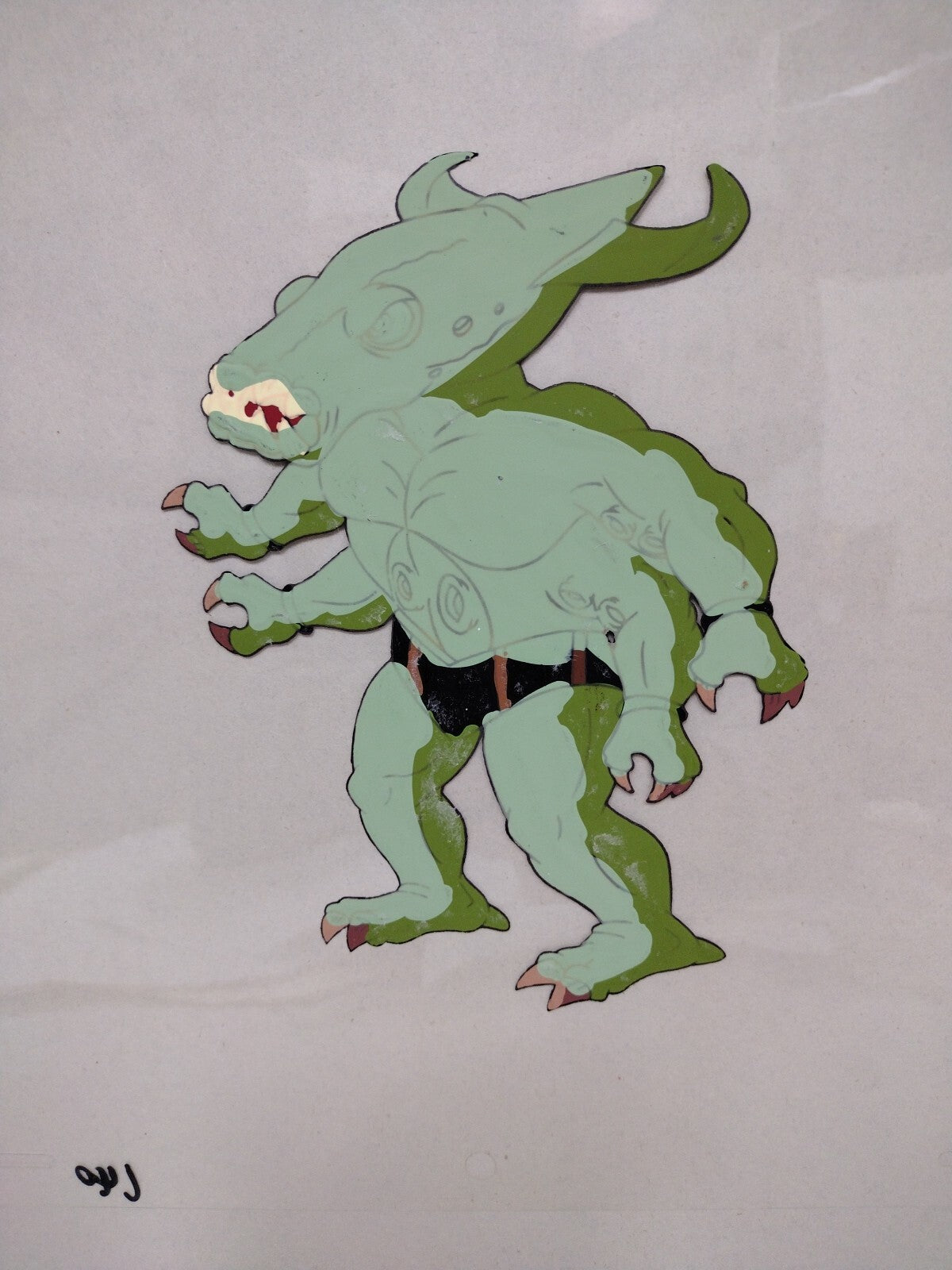 Street Sharks (1996) Original Animation Production Cel Killamari W Underdrawing 