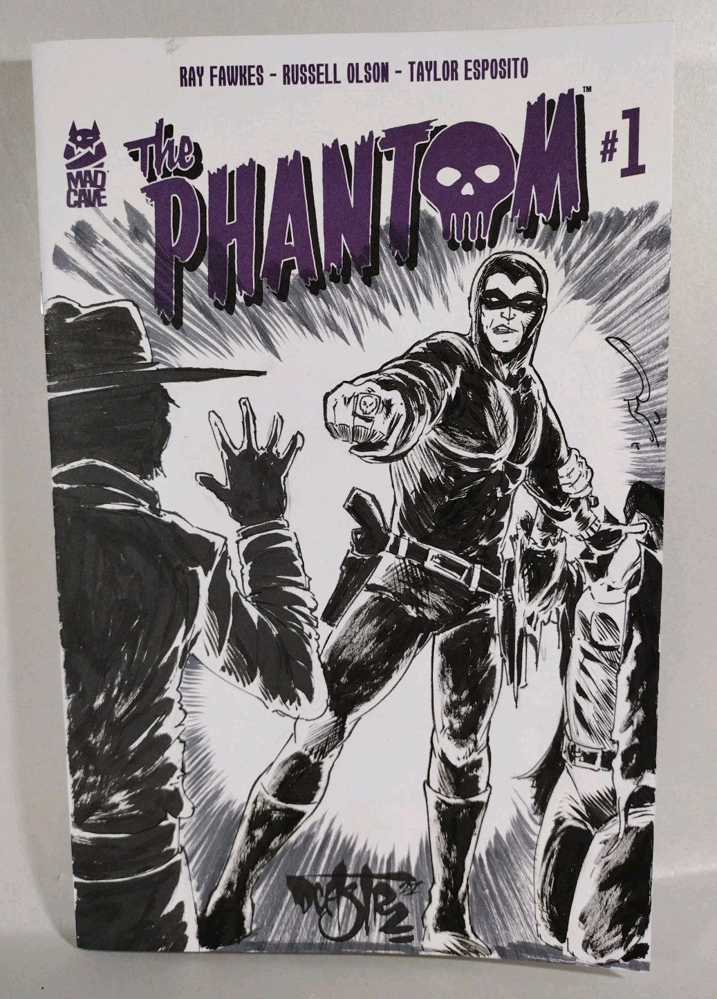 Phantom #1 (2025) Mad Cave Sketch Cover Variant Comic W Original Dave Castr Art