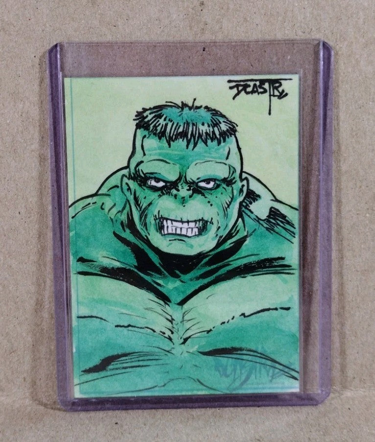 Dave Castr Crusin (2025) OAC Sketch Card W Original Marvel Incredible Hulk Art