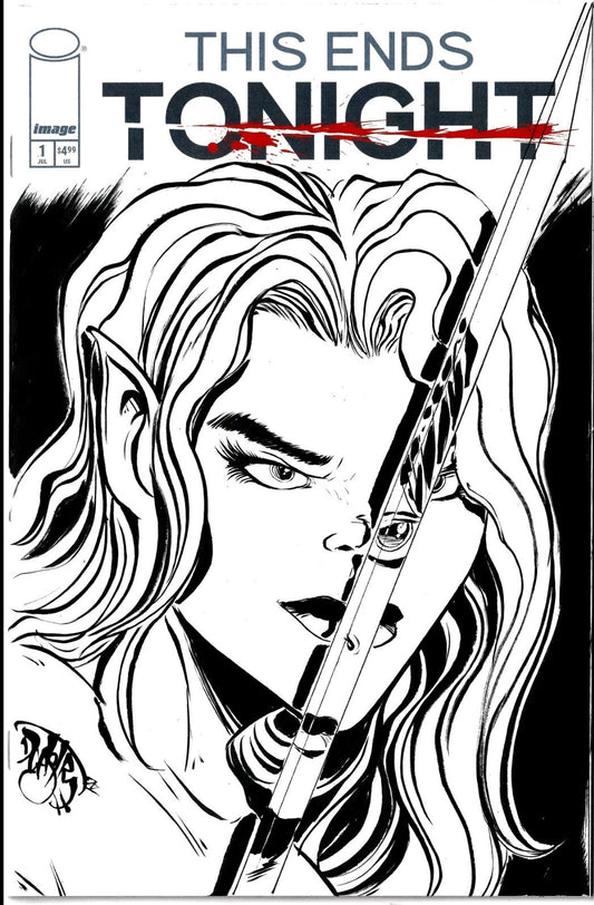 This Ends Tonight #1 Image Comic 2025 Sketch Cover Variant W Original DCastr Art