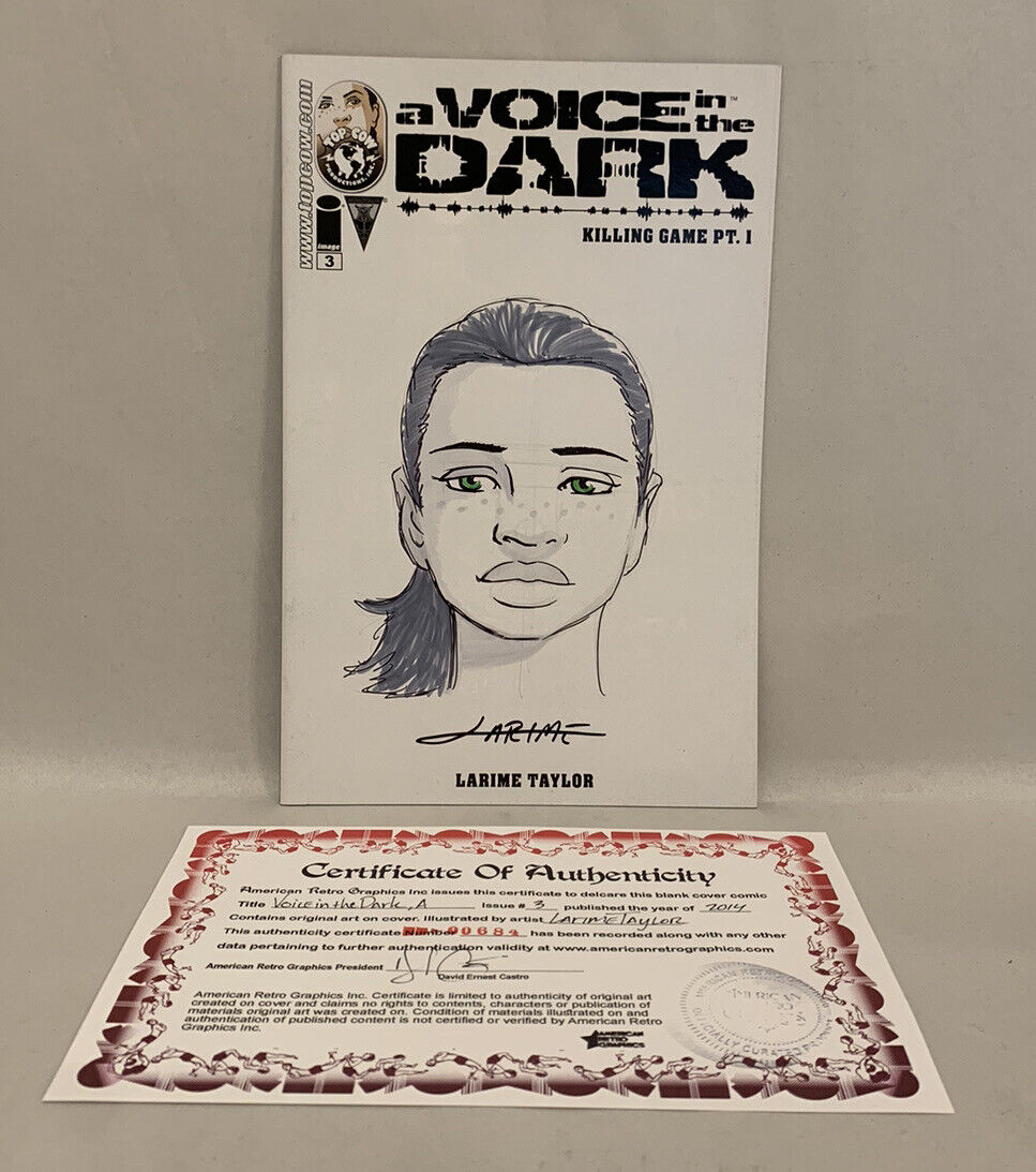 A VOICE IN THE DARK #3 Blank Variant Cover Comic W Original Art LARIME TAYLOR