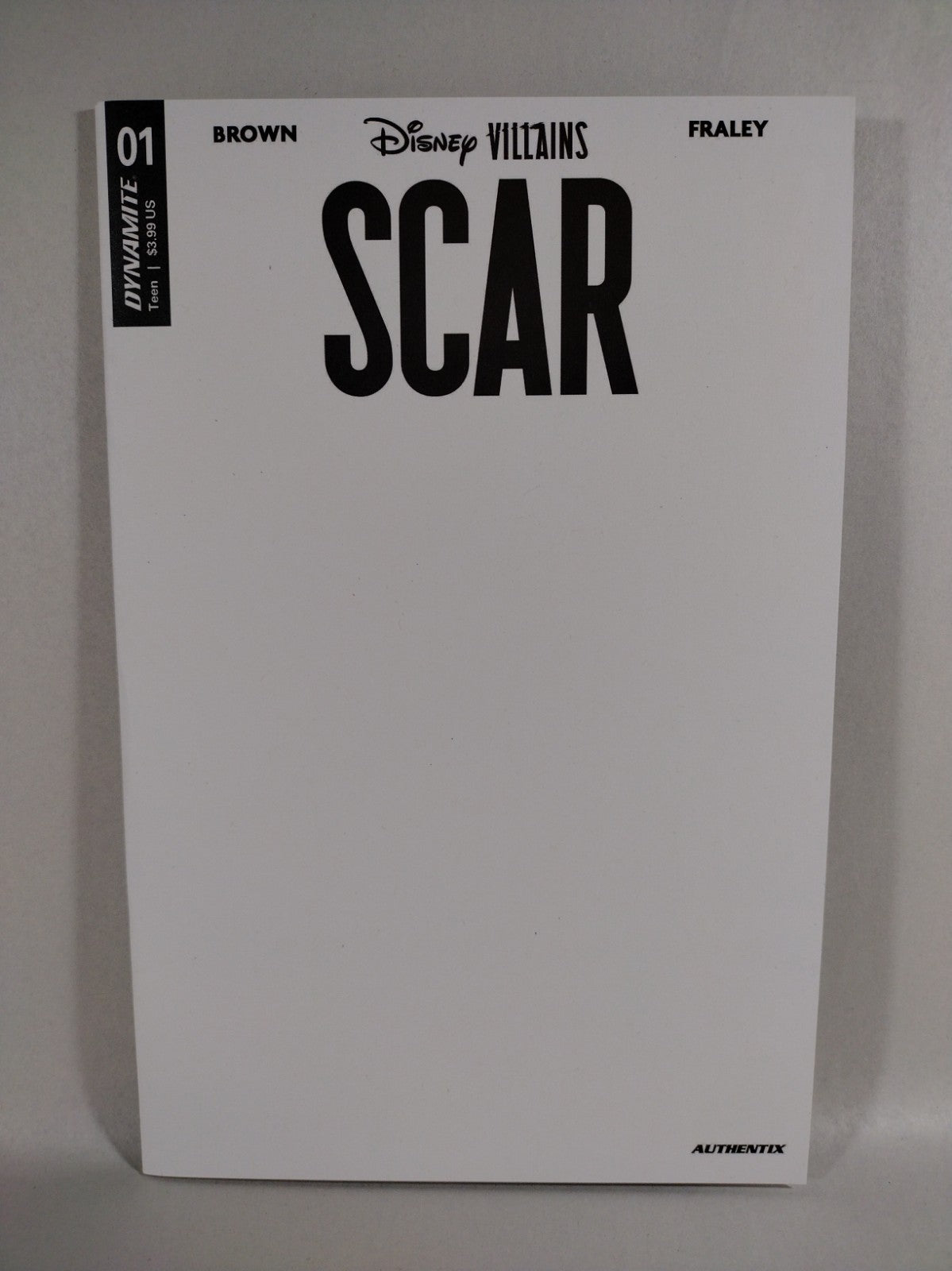 Scar #1 (2023) Dynamite Disney Villains White Blank Sketch Cover Variant NM