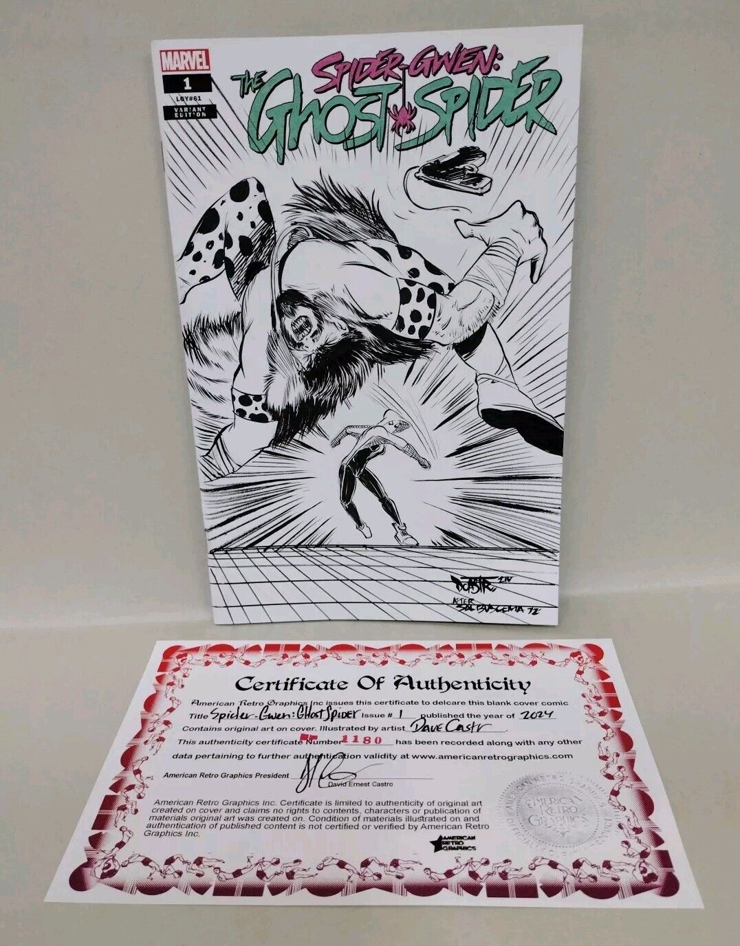 Spider-Gwen Ghost Spider #1 (2024) Marvel Sketch Var Comic W Original DCastr Art