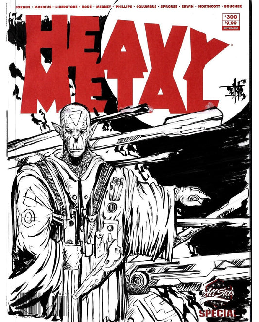 Heavy Metal Magazine 300 (2020) Blank Sketch Cover Variant w Original Gail Art